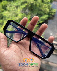 Black Classic Geometric Eyeglasses Frame for Men