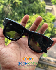 Black Thick Frame Polarized Sunglasses