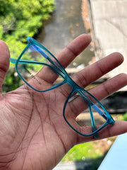 Matte Blue Rectangular Eyeglasses Frame for Men & Women