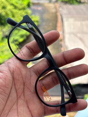 Matte Black Oval Eyeglasses Frame for Men & Women