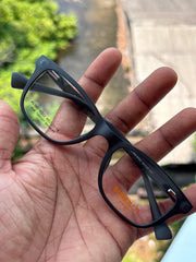 Matte Black Rectangular Eyeglasses Frame for Men & Women
