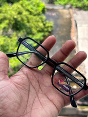 Bold Black Geometric Eyeglasses Frame for Women