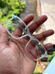 Transparent White Square Eyeglasses Frame for Men & Women | Escape Eyewear