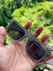 Matte Grey Square Sunglasses for Men & Women