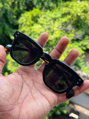 Black Square Acetate Sunglasses for Men & Women