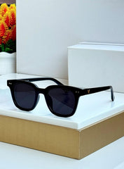 Classic Square Sunglasses in Black Acetate