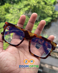 Dark Brown Geometric Eyeglasses Frame for Men