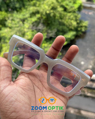 Grey Geometric Square Eyeglasses Frame