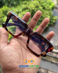 Animal Print Geometric Square Eyeglasses Frame