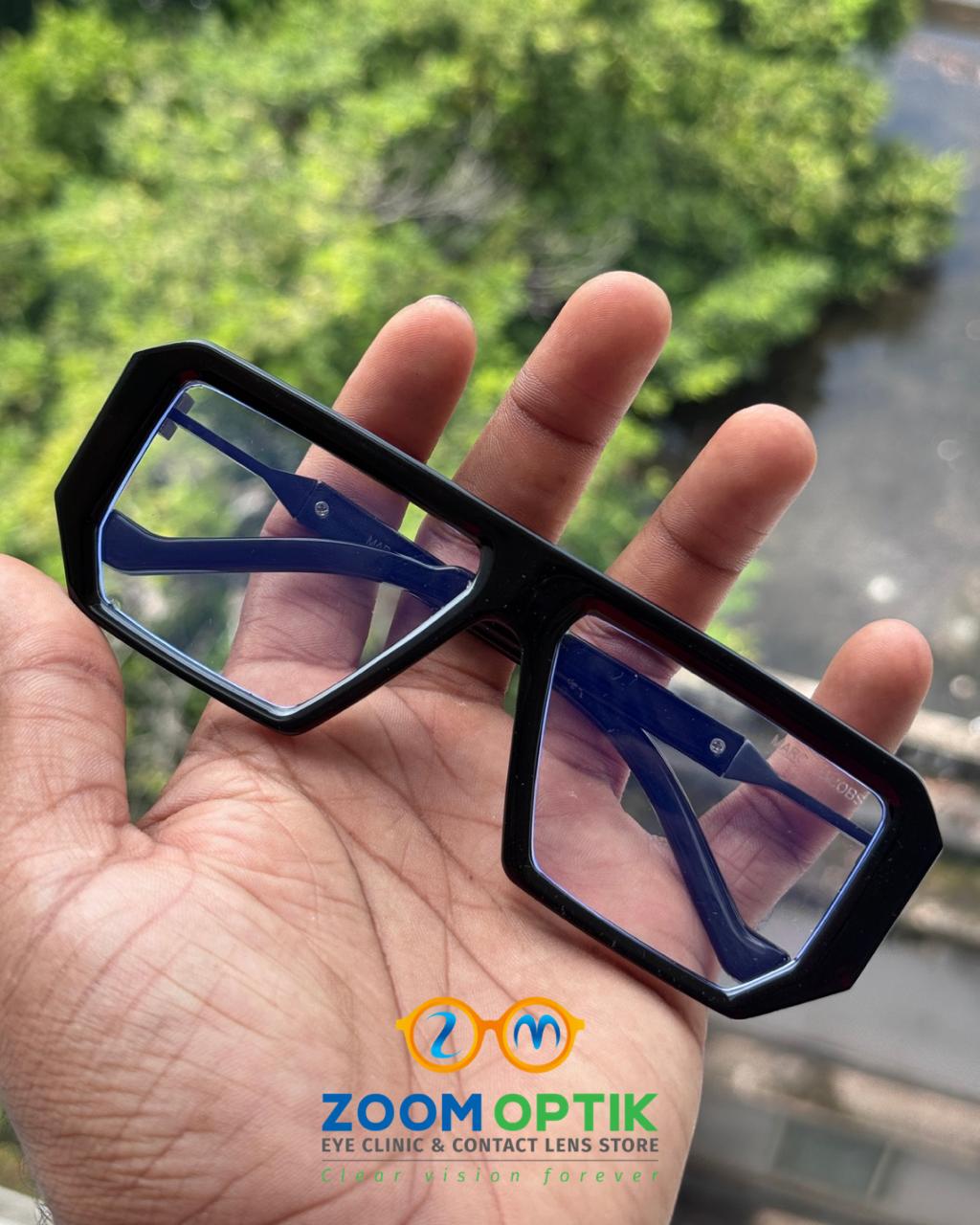 Black Classic Geometric Eyeglasses Frame for Men