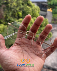 Gold Geometric Metal Eyeglasses Frame