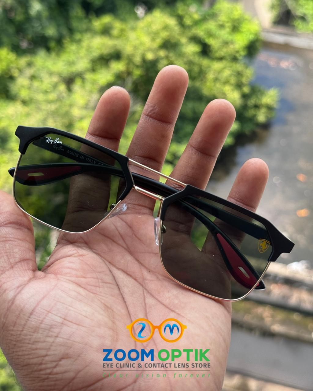 Gold Geometric Polarized Sunglasses