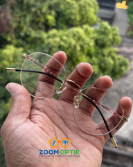Gold Oval Metal Eyeglasses Frame