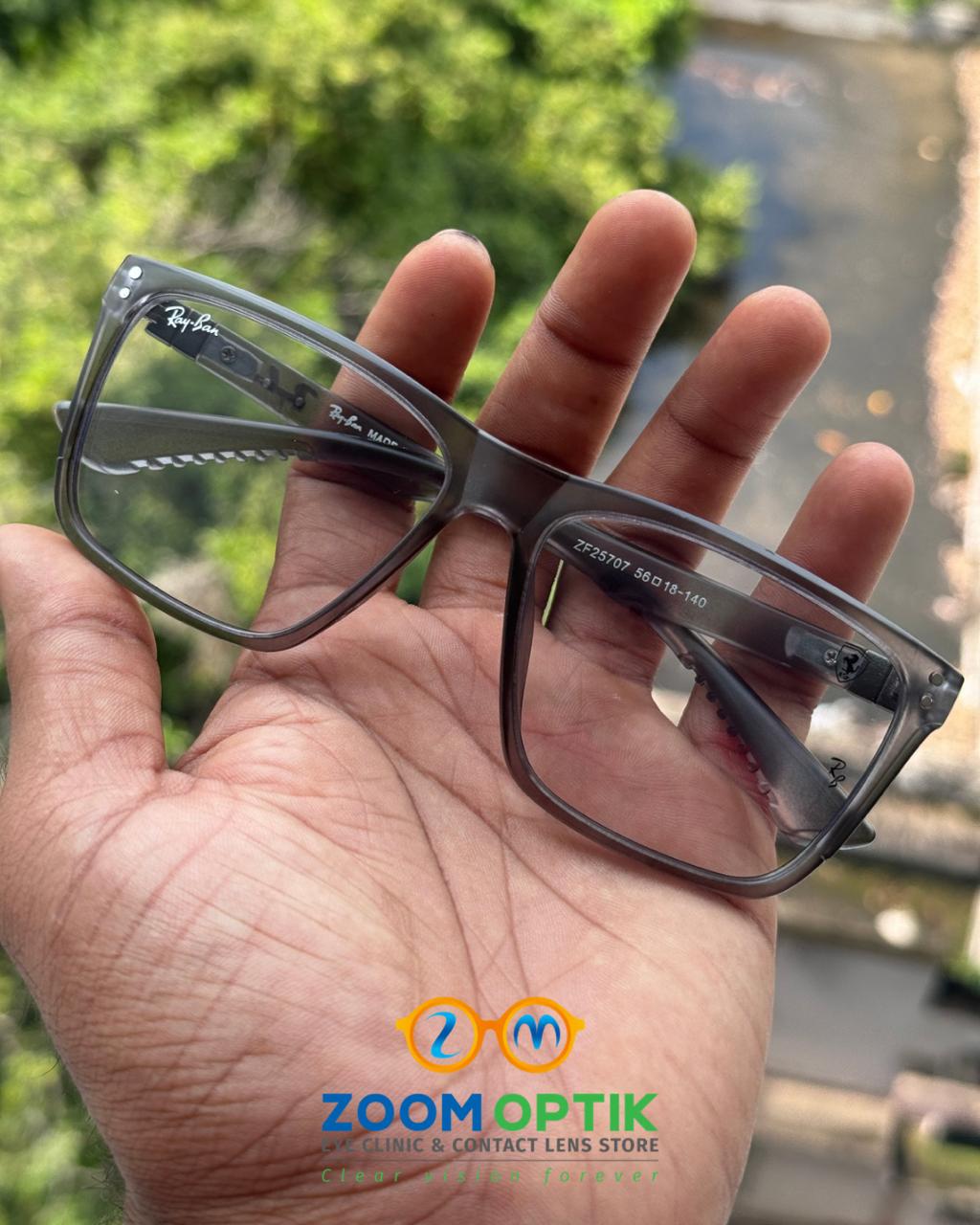 Grey Classic Square Eyeglasses Frame
