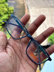 Matte Blue Rectangle Eyeglasses Frame