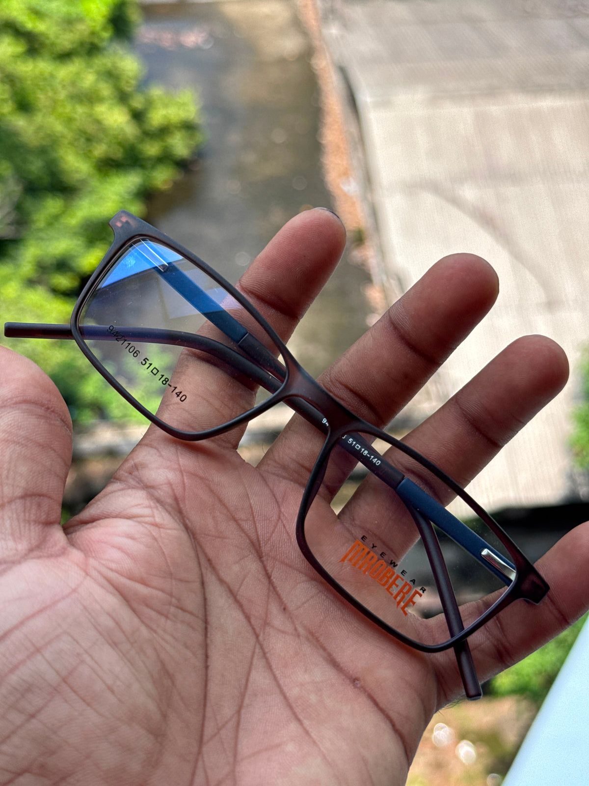 Matte Brown Rectangle Eyeglasses Frame