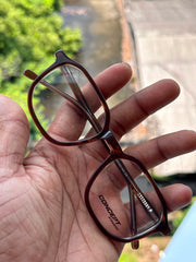 Transparent Brown Square Eyeglasses Frame for Men & Women