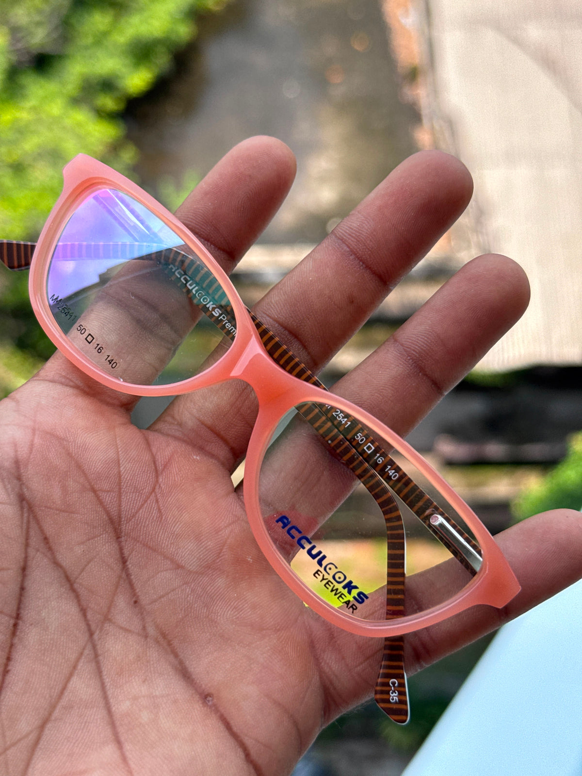 Peach Pink Cat Eye Eyeglasses Frame for Women