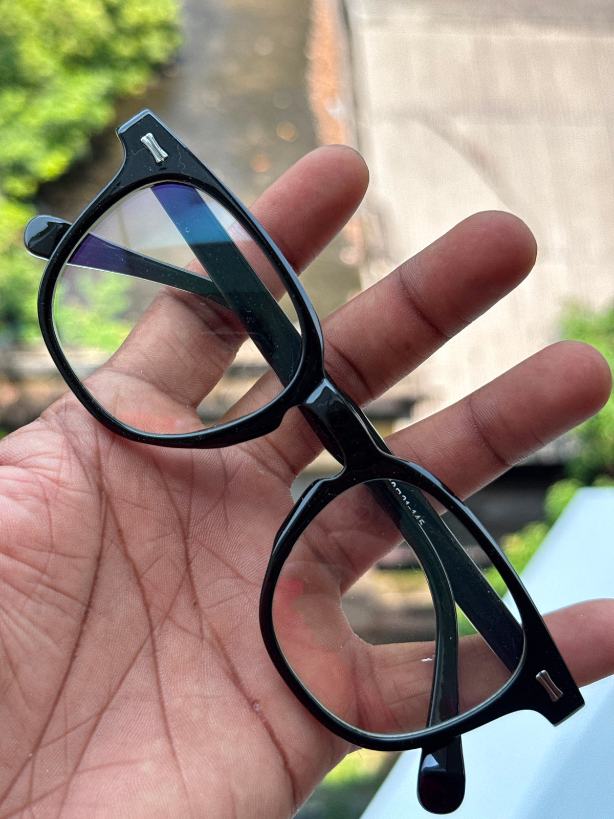 Glossy Black Round Eyeglasses Frame for Men & Women