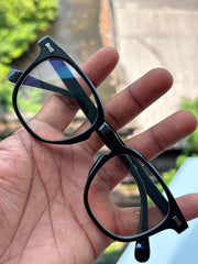 Glossy Black Round Eyeglasses Frame for Men & Women
