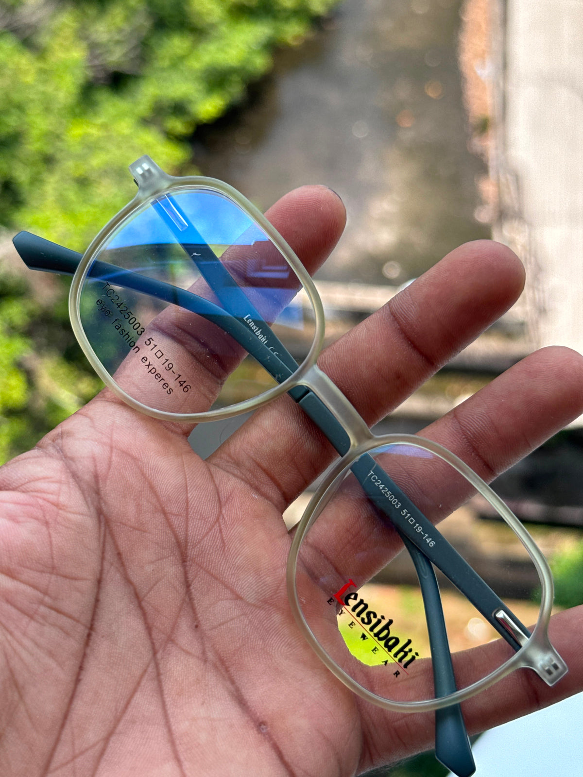 Light Green Geometric Eyeglasses Frame for Men & Women
