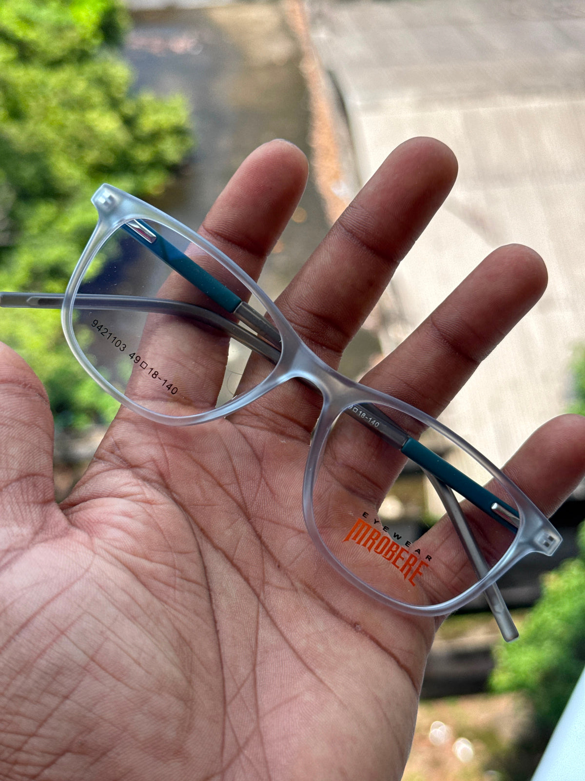 Pastel Blue Rectangular Eyeglasses Frame for Men & Women