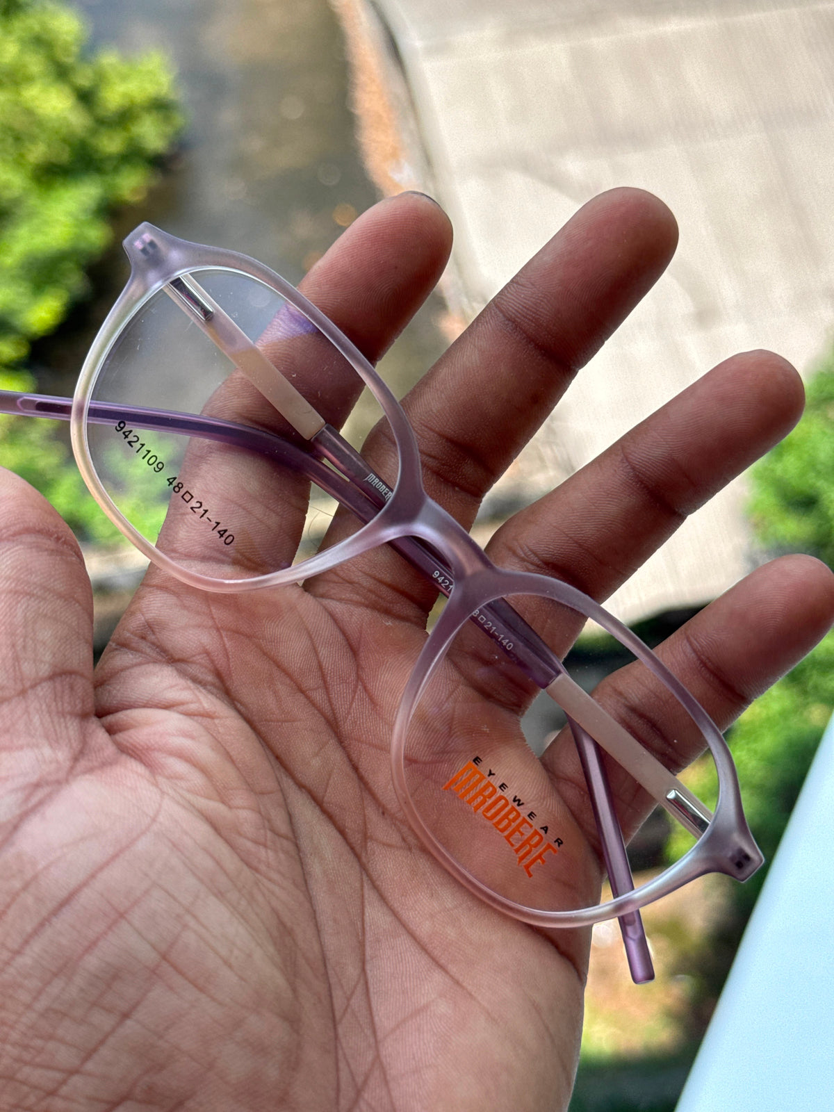 Purple & Cream Geometric Eyeglasses Frame for Men & Women