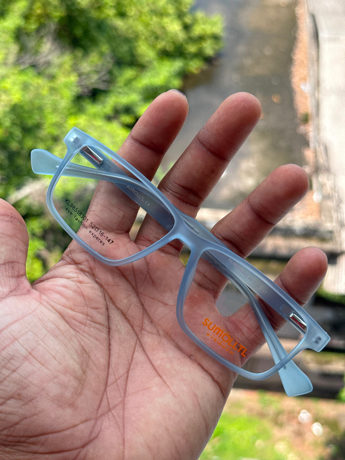 Sky Blue Rectangular Eyeglasses Frame for Men & Women
