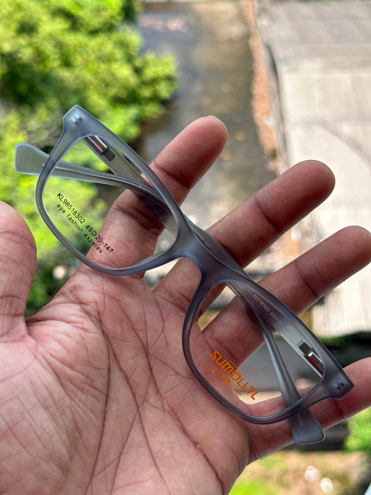 Matte Grey Rectangular Eyeglasses Frame for Men & Women