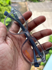 Matte Grey Geometric Eyeglasses Frame for Men & Women