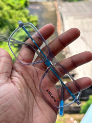 Transparent Grey Geometric Eyeglasses Frame for Men & Women | Escape Eyewear