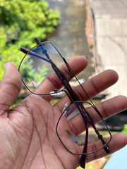 Gun Metal Geometric Metal Eyeglasses Frame for Men & Women | Jacobs Eyewear