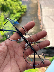 Silver Geometric Metal Eyeglasses Frame for Men & Women | Jacobs Eyewear