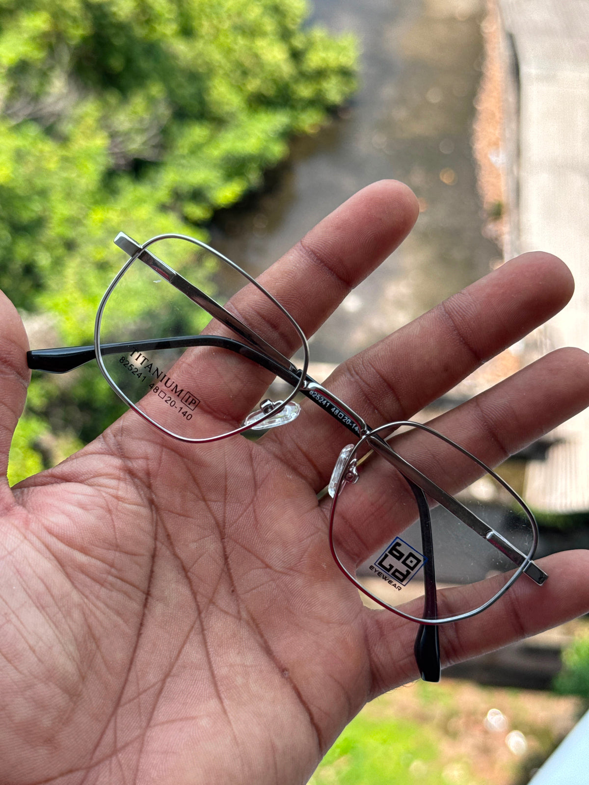 Pastel Pink Geometric Metal Eyeglasses Frame for Women