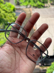 Grey Geometric Metal Eyeglasses Frame for Men & Women | Formation Eyewear