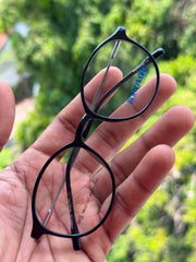 Matte Black Round Shell Eyeglasses Frame for Men & Women | Classic Round Collection