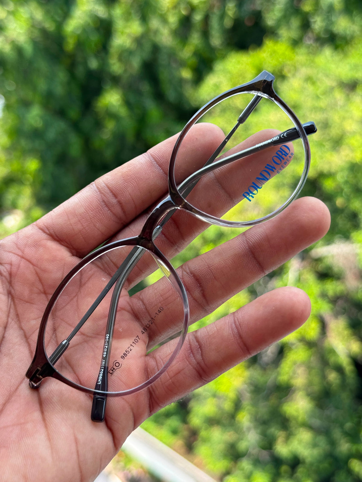 Transparent Brown Round Shell Eyeglasses Frame for Men & Women | Classic Round Collection