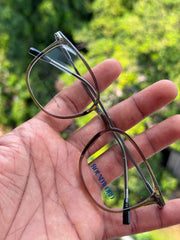 Transparent Brown Square Shell Eyeglasses Frame for Men & Women | Classic Collection