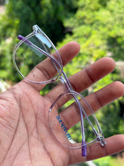 Transparent Lavender Square Shell Eyeglasses Frame for Men & Women | Classic Collection
