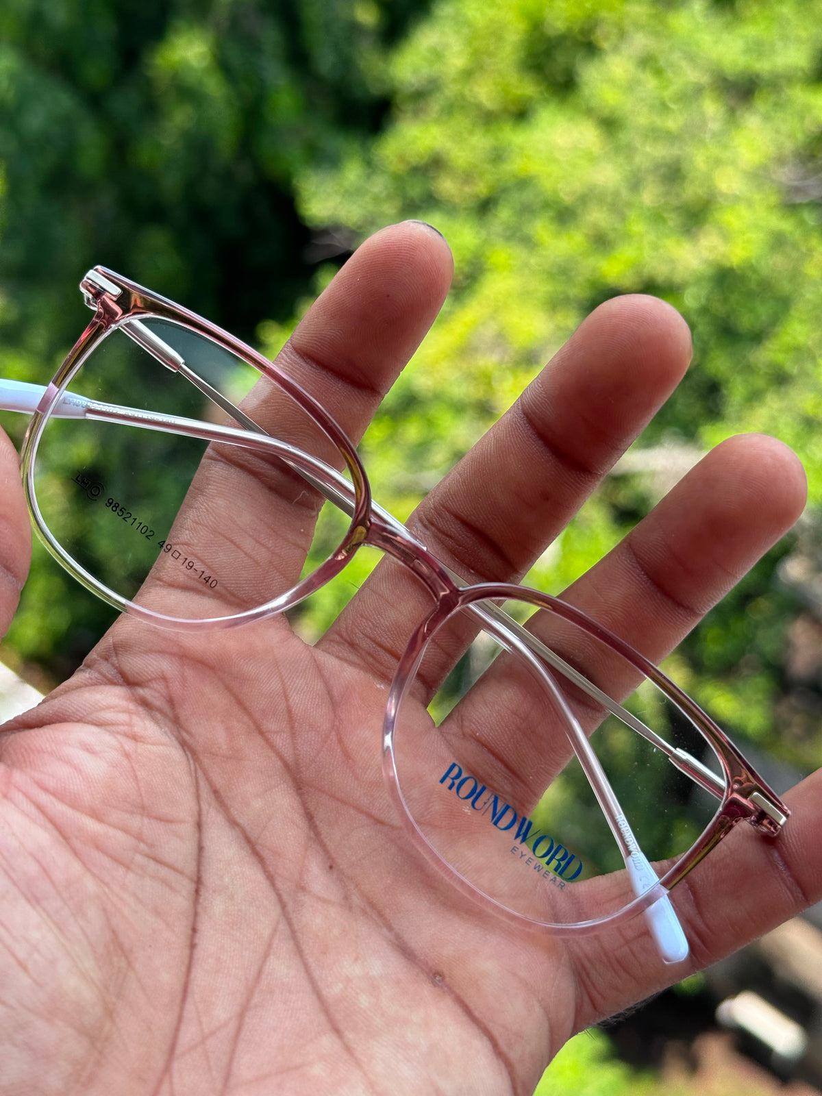 Transparent Brown Dual-Tone Square Shell Eyeglasses Frame for Men & Women | Classic Collection