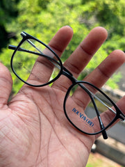 Glossy Black Square Shell Eyeglasses Frame for Men & Women