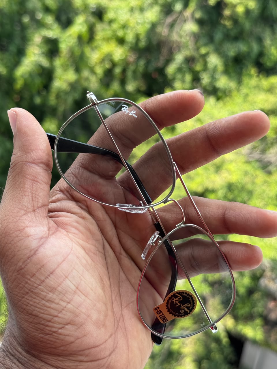 Silver Aviator Transition Metal Eyeglasses Frame for Men & Women