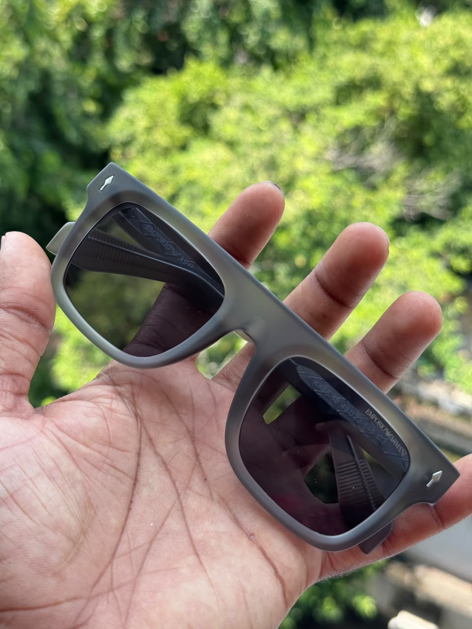 Matte Grey Square Sunglasses for Men & Women