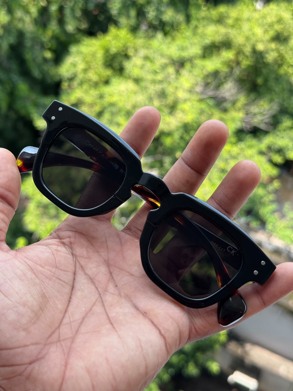 Black Square Acetate Sunglasses for Men & Women