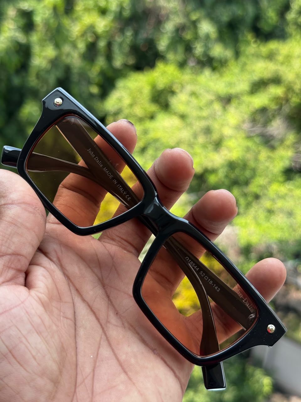 Glossy Black Geometric Rectangular Night Drive Sunglasses for Men & Women