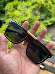 Brown Tortoiseshell Square Sunglasses for Men & Women
