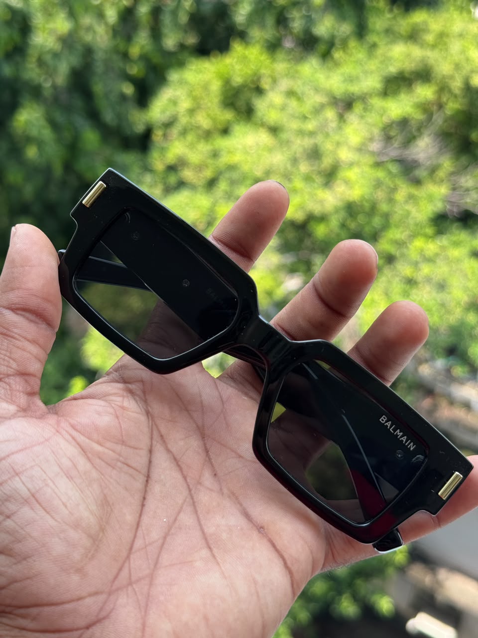 Black Oversized Geometric Sunglasses for Men & Women