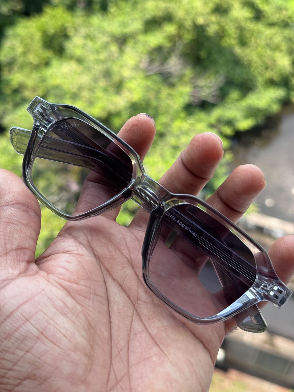 Black Geometric Acetate Sunglasses for Men & Women