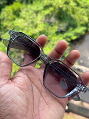 Black Geometric Acetate Sunglasses for Men & Women