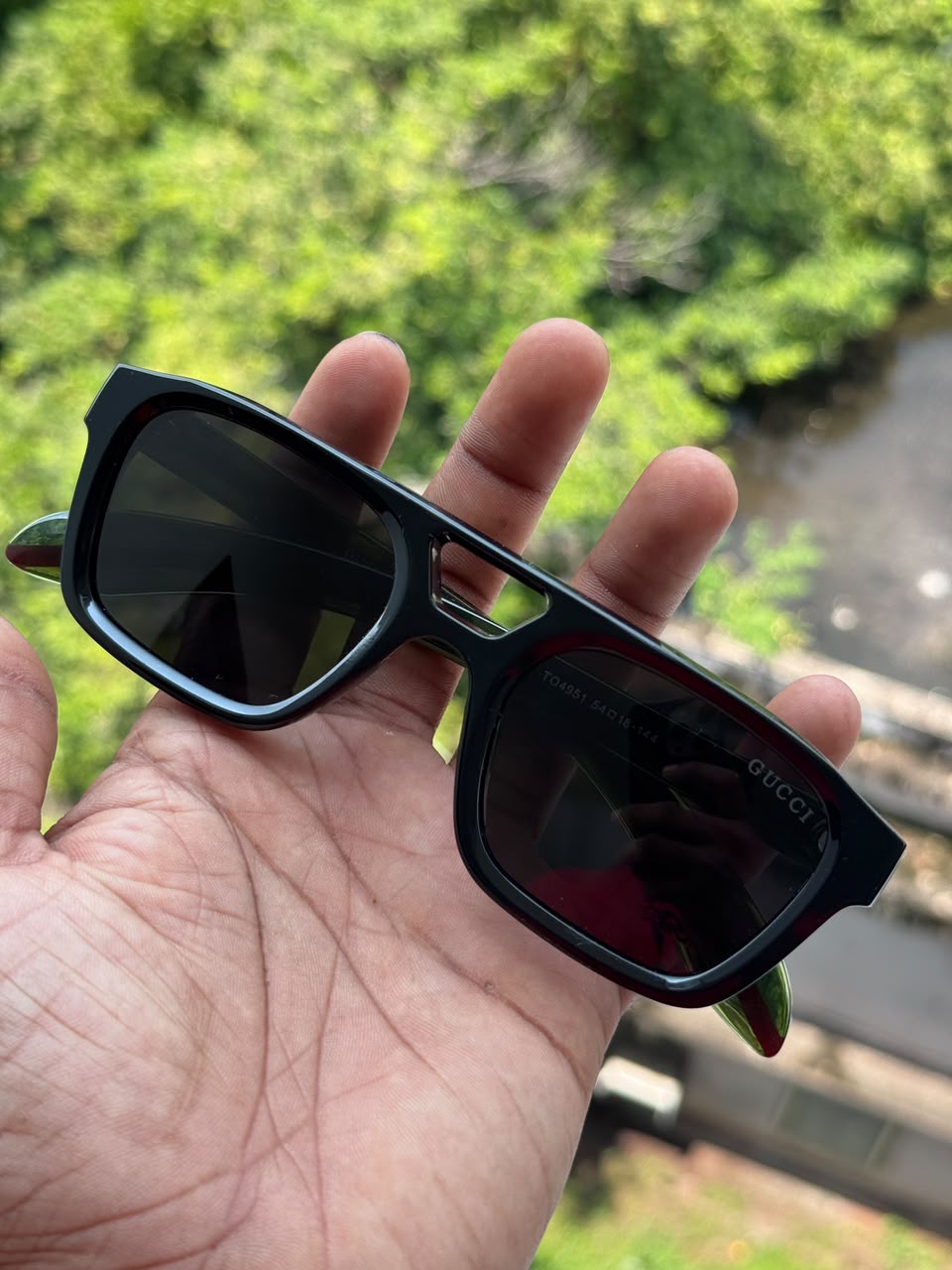 Black Geometric Square Sunglasses for Men & Women